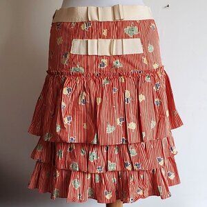New MARC JACOBS Back Bows Skirt Tiered Floral Striped
